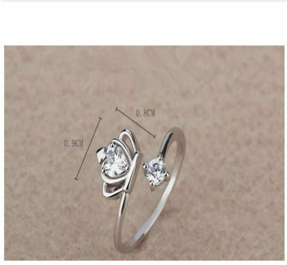 Crown Shape Women and Girls Adjustable Ring Jewellery