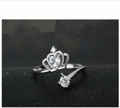 Crown Shape Women and Girls Adjustable Ring Jewellery