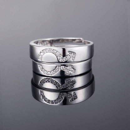 925 Sterling Silver Plated Romantic Imperial Couple Ring | Gift, Love, Wedding, Engagement