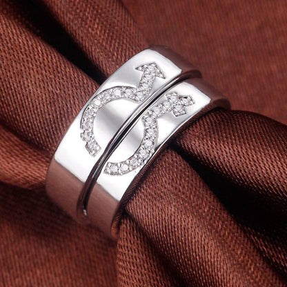 925 Sterling Silver Plated Romantic Imperial Couple Ring | Gift, Love, Wedding, Engagement