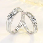 925 Sterling Silver Romantic Imperial Couple Ring / Best for Wedding, Anniversary, Valentine Gift