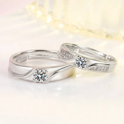 925 Sterling Silver Romantic Imperial Couple Ring / Best for Wedding, Anniversary, Valentine Gift