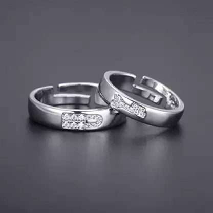 Wedding Gift 925 Sterling Silver Plated Fashionable Couple Ring Wedding Engagement for Men and Women (Style 5) Brass Sterling Silver Plated Ring