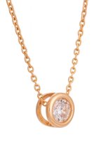 American Diamond Rose Gold Plated Pendant Necklace Set for Girls and Women