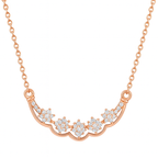 Nilu’s Collection Rose Gold Plated Floral AD Stone Pendant Necklace for Women and Girls