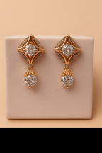 Nilu’s Collection Elegant Rose Gold Jewelry Set for Women – Necklace, Earrings & Bracelet with Sparkling AD Stones, Perfect Gift for Weddings,Functions & Anniversaries