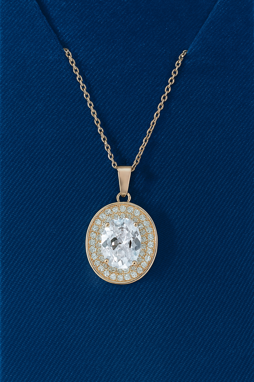 Nilu's Collection Rose Gold Plated Ruby Oval Pendant Necklace and Earring Set for Women and Girls | Anti-Tarnish | Anti-Allergy | Office Wear | Gifting