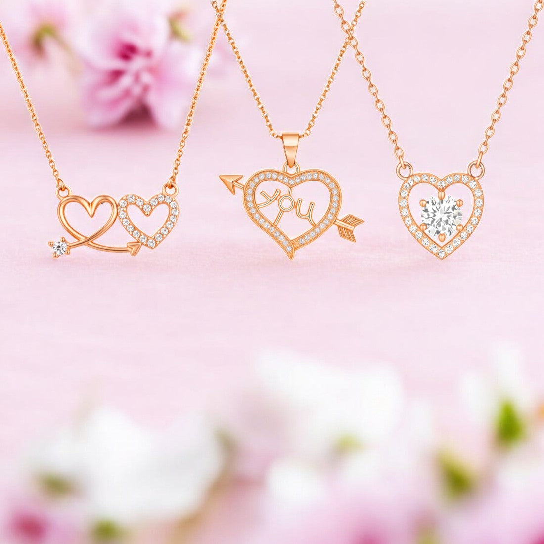 Power Play Pendants| Rose Gold Plated Value Set Pendants For Women And Girls