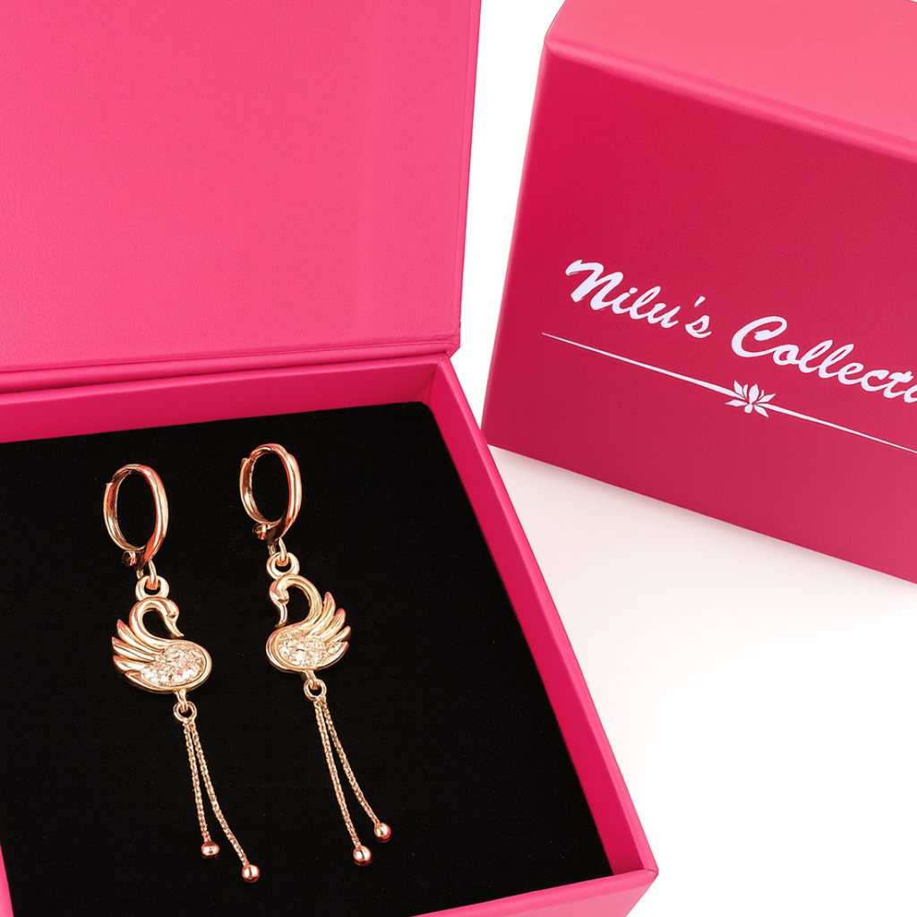 Gift Rose Gold Plated Earrings For Women And Girls