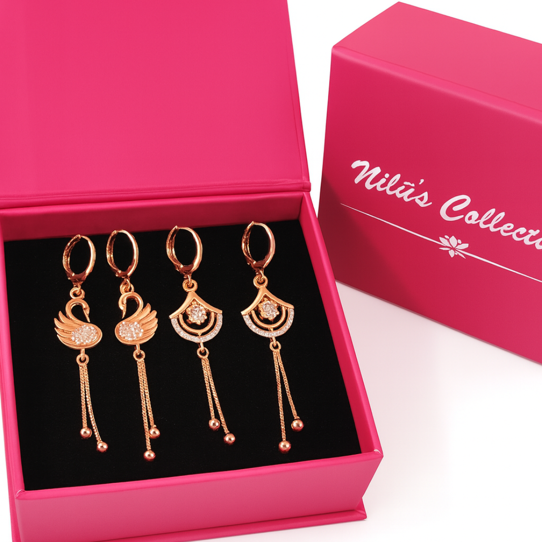 Gift Rose Gold Plated Earrings For Women And Girls