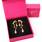 Gift Gold Plated Modern Statement Earrings Set For Women And Girls