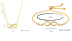 Nilu's Collection Gold Plated Infinity Pendant Necklace & Adjustable Bracelet Set with American Diamond for Women & Girls | Anti-Allergy | Anti- Tarnish | Office Wear