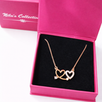 Gift Rose Gold Plated Heart Shape Pendant With Earrings For Women And Girls