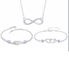 Nilu's Collection Silver Plated Infinity Pendent With Heart Shape Bracelet Set For Women & Girls