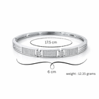 Silver Plated Kada Bracelet with American Diamond for Women And Girls | Anti-Tarnish | Everyday Wear | Office Wear | Anti-Allergy (Kada Size 2-2,2-8)