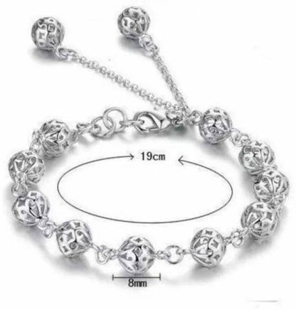 925 Sterling Silver Plated Stylish Adjustable Bracelet for Women & Girls