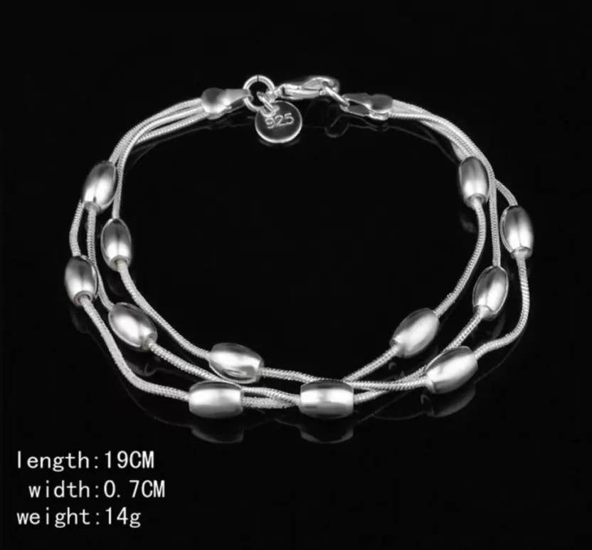 Alloy Silver Bracelet, Three Line Layered Bracelets for Girls | Light weight, Get the Stylish Look