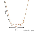 Nilu's Collection Rose Gold Plated American Diamond Floral Pendant Necklace for Women and Girls | Anti-Tranish | Anti-Allergy | Office wear |Party Wear