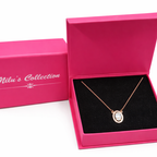 Gift Rose Gold Plated Pendant With Earrings And Adjustable Bracelet For Women And Girls
