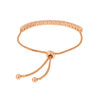 Nilu's Collection Rose Gold Plated Adjustable Bracelet With  American Diamond For Women & Girls | Anti- Tarnish | Anti- Allergy |Daily Wear ( Light Pink )