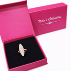 Gift Rose Gold Plated Necklace Set With Adjustable Finger Ring For Women And Gilrls