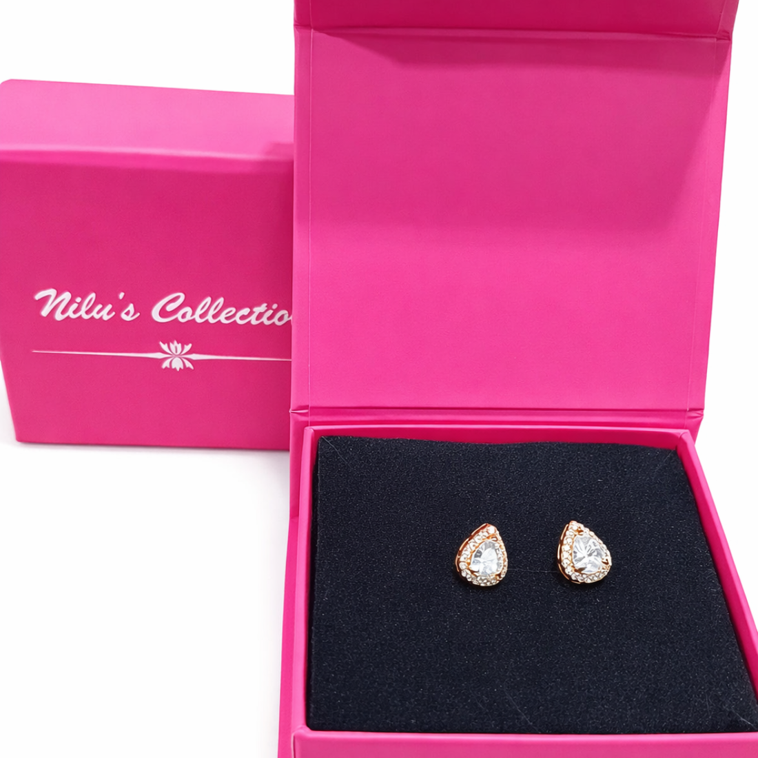 Gift Rose Gold Plated Pendant With Earrings And Adjustable Bracelet For Women And Girls