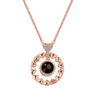Enchanting Rose Gold Plated Zircon Necklace Adorned with Delicate Heart Accents