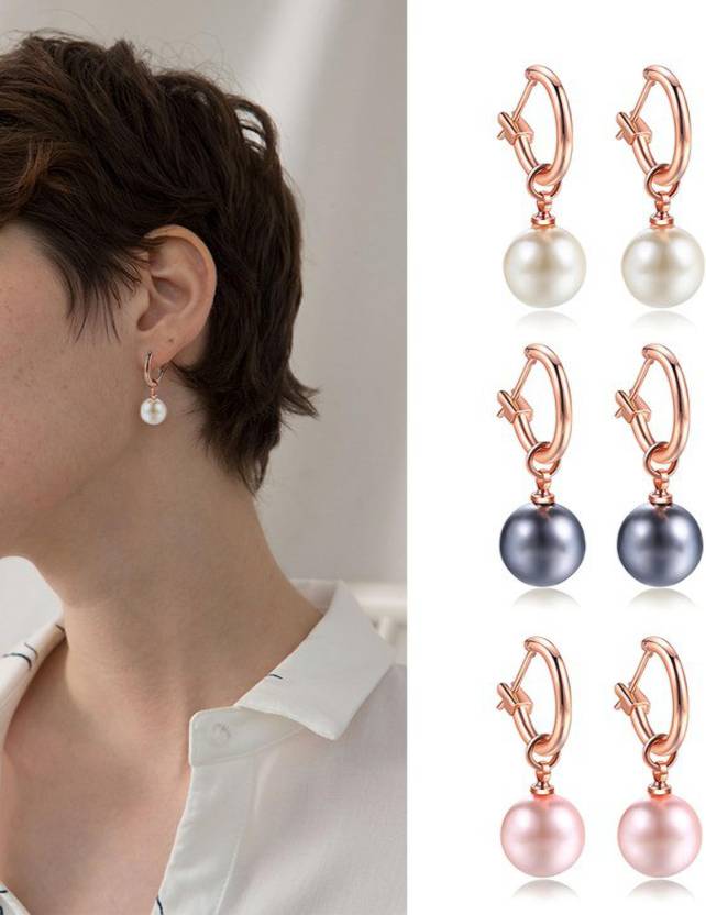 New Fashion High Quality Jewelry 10mm Round Imitation Drop Dangle Earrings Copper Drops & Danglers