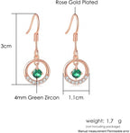 Nilu's Collection Cubic Zirconia Contemporary Crystal Drop Earrings, Danglers for Women & Girls (Rose Gold)