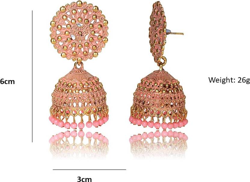 Ethnic Oxidised Jhumka Earring, Long Hangings Traditional Alloy Jhumki Earrings for Women & Girls