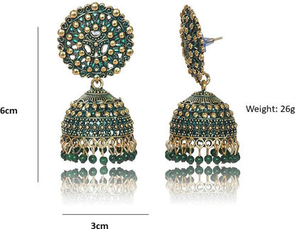 Nilu's Collection Ethnic Oxidised Jhumka Earring, Long Hangings Traditional Alloy Jhumki Earrings for Women & Girls