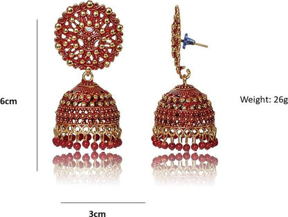 Ethnic Oxidised Jhumka Earring, Long Hangings Traditional Alloy Jhumki Earrings for Women & Girls