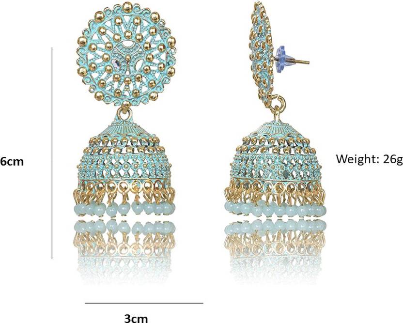 Ethnic Oxidised Jhumka Earring, Long Hangings Traditional Alloy Jhumki Earrings for Women & Girls