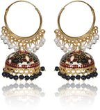 Gold Plated Chandbali Kan Ka Jhumka with Pearl Beads for Women
