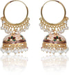 Gold Plated Chandbali Kan Ka Jhumka with Pearl Beads for Women