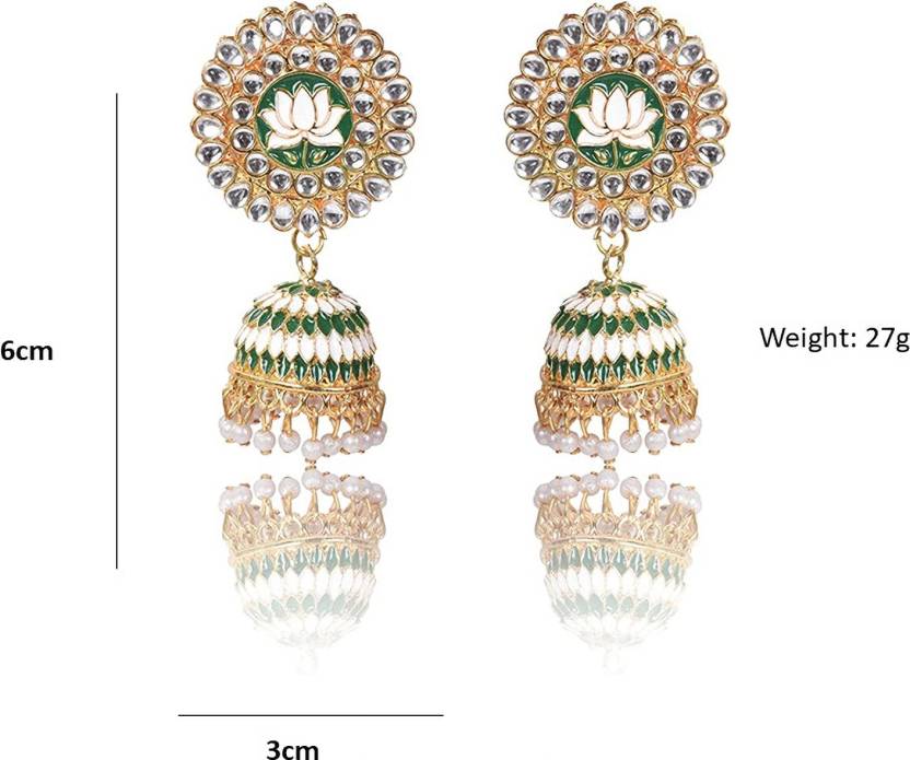 Lotus Shape Jhumka Earrings for Festive/ Party for Women and Girls