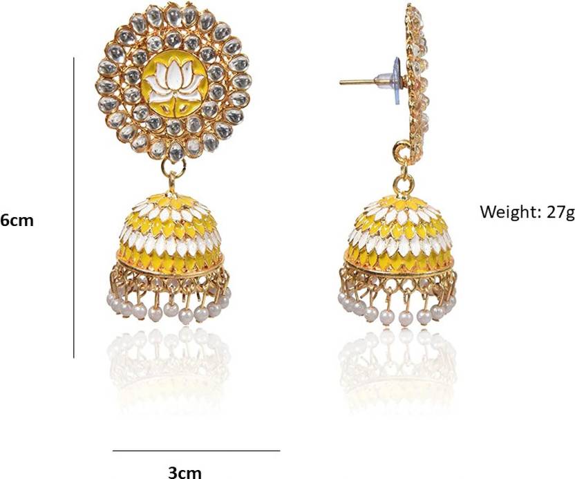 Lotus Shape Jhumka Earrings for Festive/ Party for Women and Girls