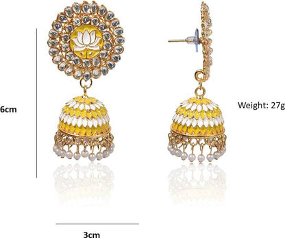 Lotus Shape Jhumka Earrings for Festive/ Party for Women and Girls