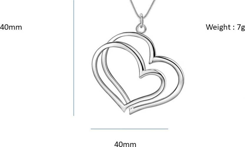 Double Intertwined Heart Pendant For Women and Girls