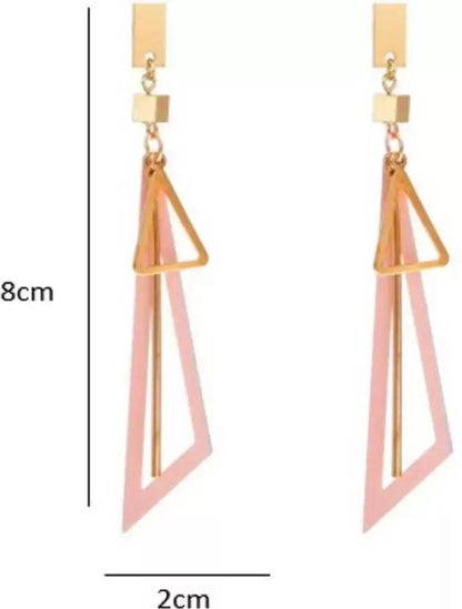 Hollow Triangle Long Earrings Geometric Drop Combo Jewellery Alloy, Zinc Drops & Danglers