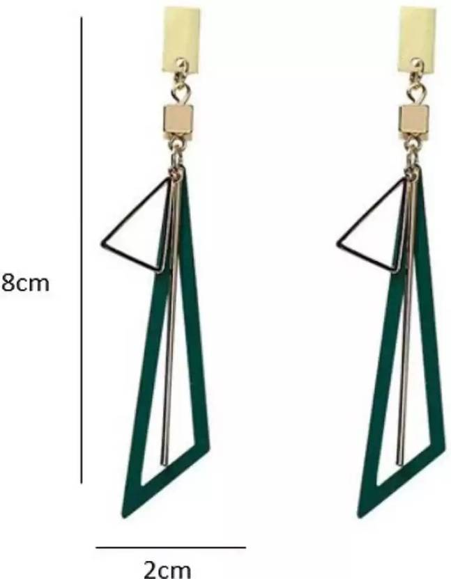 Hollow Triangle Long Earrings Geometric Drop Combo Jewellery Alloy, Zinc Drops & Danglers