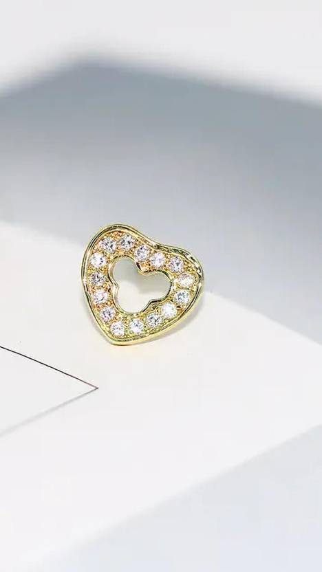 Cute Simple Design Cubic Zirconia Heart-shaped Stud Earrings for Women/Girls, Zircon Alloy Love Shaped Earring