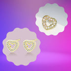 Cute Simple Design Cubic Zirconia Heart-shaped Stud Earrings for Women/Girls, Zircon Alloy Love Shaped Earring