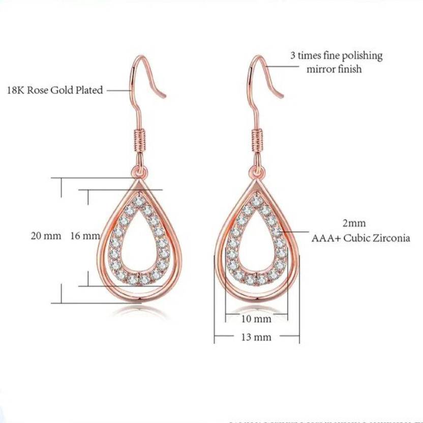 14K Rose Gold Drop Earrings with Clustered Champaign Diamond – Jewelry  Design Gallery of East Windsor