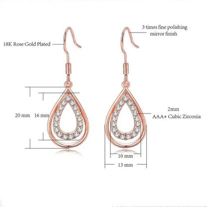 Micro Hollow Water Drop Earrings for Women and Girls Copper Drops & Danglers