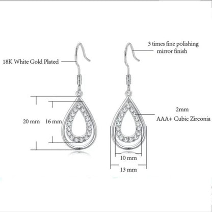 Micro Hollow Water Drop Earrings for Women and Girls Copper Drops & Danglers