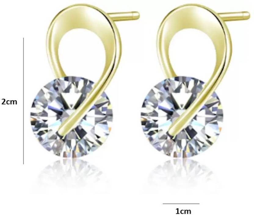 Trendy Gold Plated Zircon Stone Earring for Girls & Women