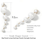 Nilu's Collection Trendy Elegant Big Simulated Pearl Dangle & Drop Earrings | Wedding, Formal event, Gift