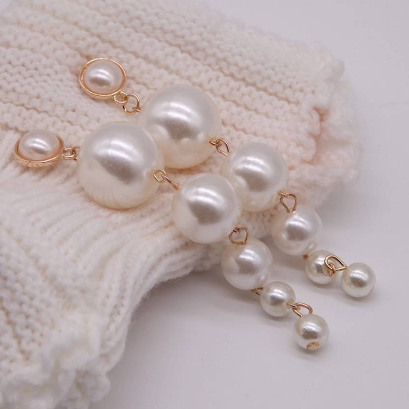 Nilu's Collection Trendy Elegant Big Simulated Pearl Dangle & Drop Earrings | Wedding, Formal event, Gift