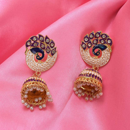 Nilu's Collection Party & Wedding Collection Peacock Shape Jhumka Earrings for Women and Girls